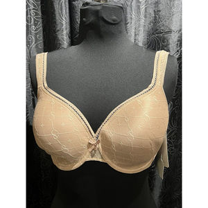 Paramour Full Busted  Bra 34DD Color Fawn Model 155879 Lightly Padded Lace